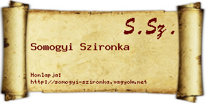 Somogyi Szironka névjegykártya