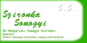 szironka somogyi business card